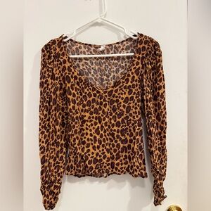 Mango Leopard Print Women's Top size S